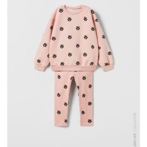Zara floral set light pink size 3-4